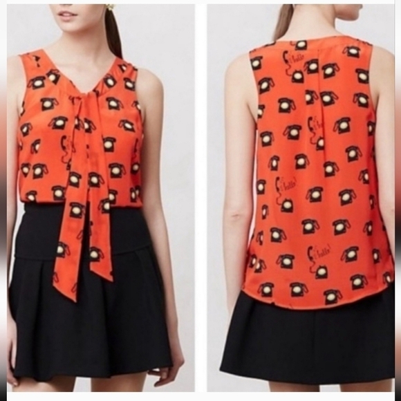 Anthropologie Maeve Téléphone Silk Top - Picture 7 of 7